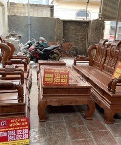 Bộ bàn ghế tần thủy hoàng gõ hướng đá 6 món